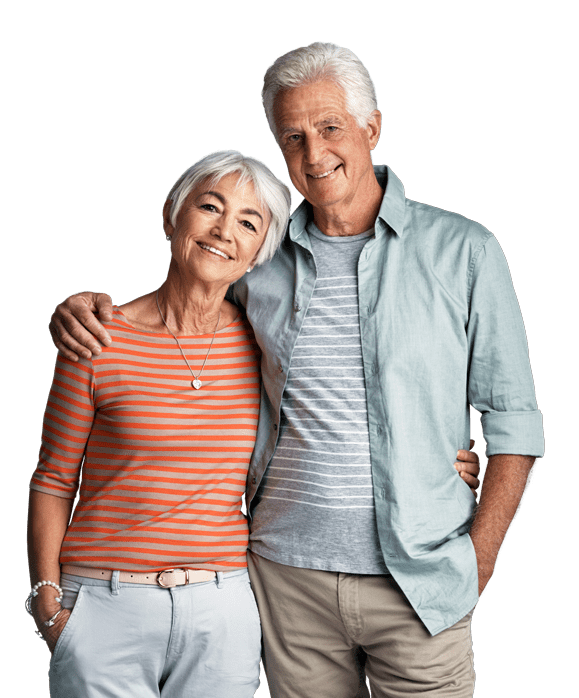 man and woman with retirement annuities looking front